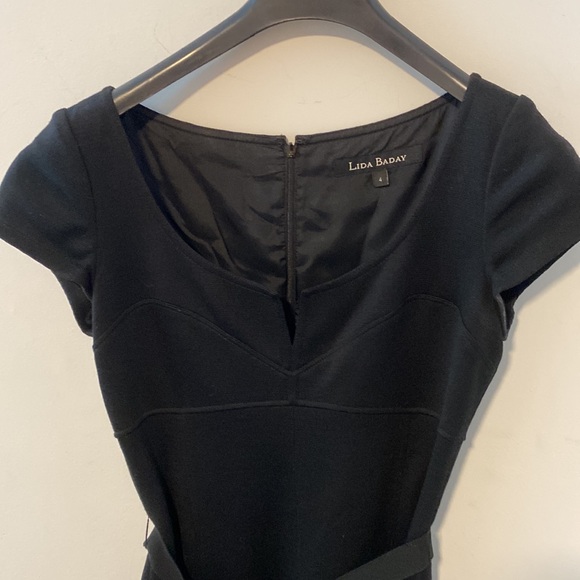 Lida Baday Classic Black Dress Size 4 - Picture 6 of 8